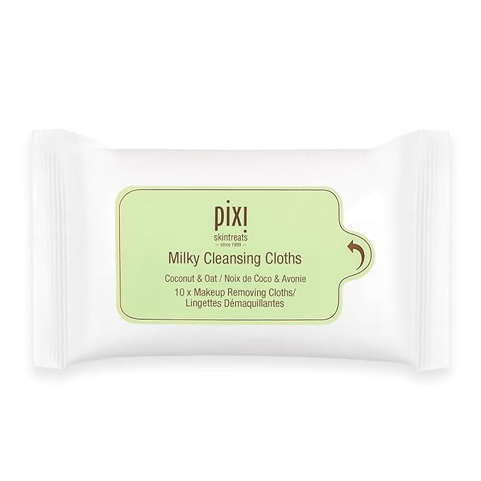 Pixi Beauty Milky Cleansing Cloths |Cleansing, Soothing, and Hydrating Disposable Face Towelettes| Pack of 10 Face Wipes