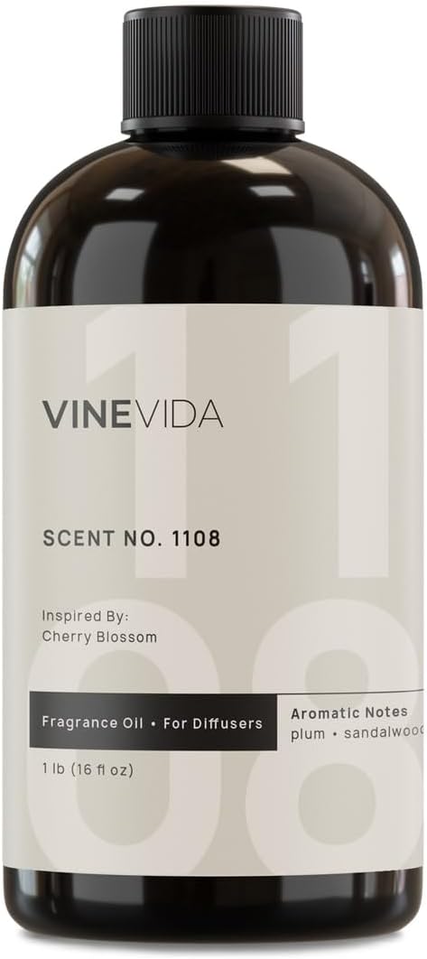 VINEVIDA [16 Fl Oz] Scent NO. 1108 Fragrance Oil for Cold Air Diffusers, Aromatic Notes of Plum Sandalwood Watermelon, Essential Oils for Diffuser Oil Refill & Air Freshener Room Spray