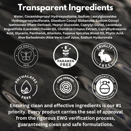 Mens Natural Body Wash - Ultra Hydrating, EWG Verified Clean Formula, Lavender Sands Scent, Sulfate-Free, Paraben-Free, Phthalates-Free, Gentle & Effective for Healthy Skin (10 oz)