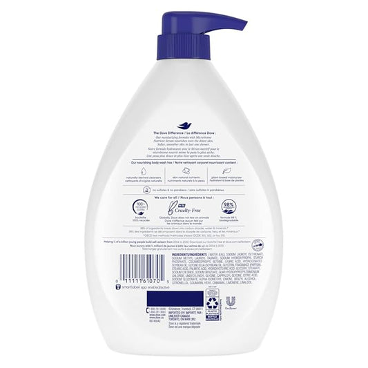 Dove Body Wash with Pump with Skin Natural Nourishers for Instantly Soft Skin and Lasting Nourishment Deep Moisture Cleanser That Effectively Washes Away Bacteria While Nourishing Your Skin 34 oz 3 Count