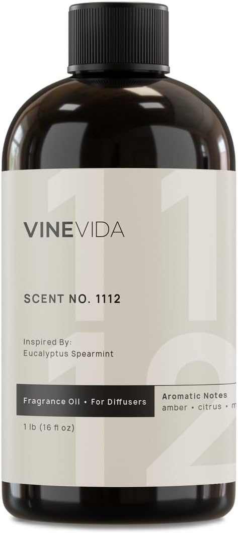 VINEVIDA [16 Fl Oz] Scent NO. 1112 Fragrance Oil for Cold Air Diffusers, Aromatic Notes of Amber Citrus Spearmint, Essential Oils for Diffuser Oil Refill & Air Freshener Room Spray