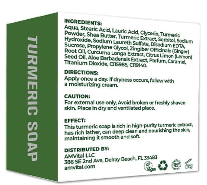 Turmeric Soap Bar for Face & Body, Smooth Skin, Natural Handmade Soap