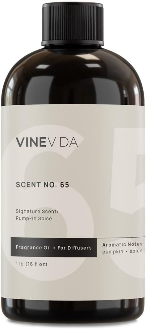 VINEVIDA Pumpkin Spice Fragrance Oil for Cold Air Diffusers - 16 Fl Oz - Essential Oils for Diffuser Oil Refill & Air Freshener Room Spray