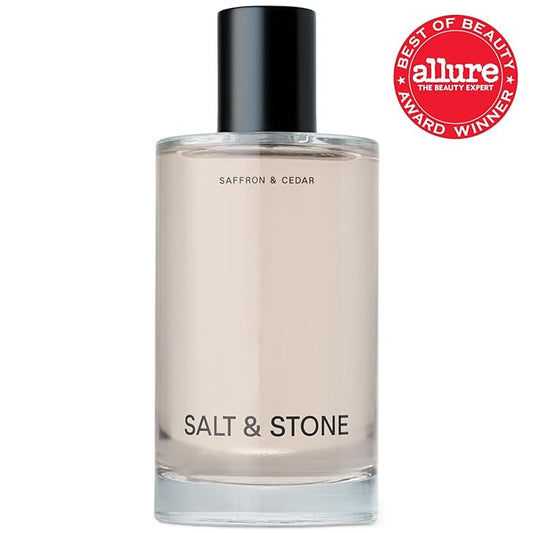 Salt & Stone Body Mist, Saffron & Cedar Scent, Skincare Infused Perfume Hair & Body Spray for Women and Men, Hydrating Fragrance with Glycerin and Red Algae, Vegan, Cruelty Free, 3.4 fl oz