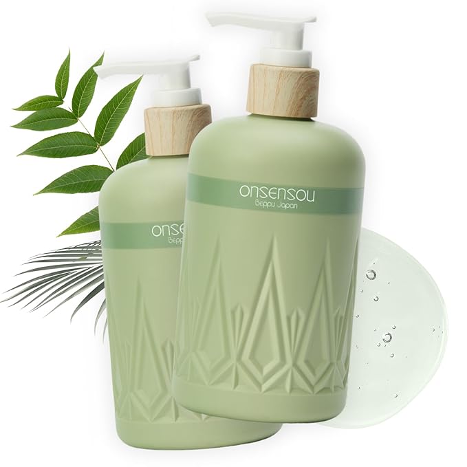 Moisturizing Body Wash for Sensitive Skin Women & Men, Full Body Washes with Hot Spring Yeast, Green Algae & Kaolin from Japan, Natural Body Wash, Daily Use, 2EA, Each 10.1 Fl Oz