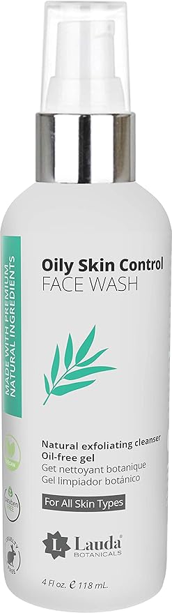 LAUDA BOTANICALS Daily Face Wash – Anti Aging Exfoliating Moisturizing Facial Cleanser with Vitamin C & Antioxidants, Brightens, Smoothes, Hydrates, for Combination & Oily Skin, 4 Oz