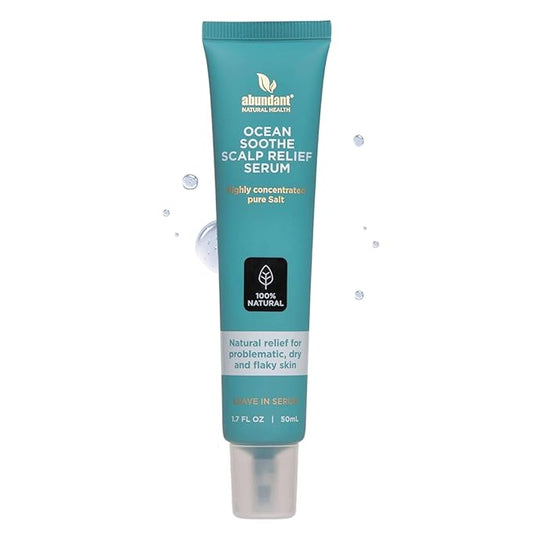 Ocean Soothe Scalp Relief Serum with Highly Concentrated Magnesium Salt for Dry and Flaky Skin, Quick Absorption, All Natural and Fragrance-Free Leave-In Scalp Treatment, 50mL