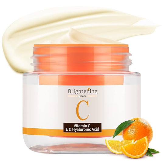 Vitamin C Face Cream, Vitamin Moisturizer C Cream with Hyaluronic Acid Squalane, V C Cream Face For Fine Lines & Tightening Skin Wrinkles, Antioxidant Firming Cream