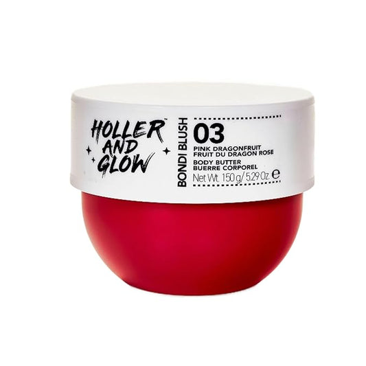 Holler and Glow Bondi Pink Dragonfruit Body Butter For Women, Smells Good, Body Lotion For Extremely Dry Skin, Moisturizing, Nourishing, Shea Butter, Peony, Pink Dragon Scented, 5.29 Oz