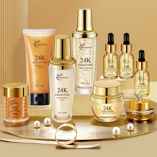 9-Piece Hypoallergenic Skincare Set for Women – Collagen, Hyaluronic Acid & Snail Mucin Infused Moisturizing Face Care Kit – Ideal for All Skin Types, Anti-Aging & Hydrating