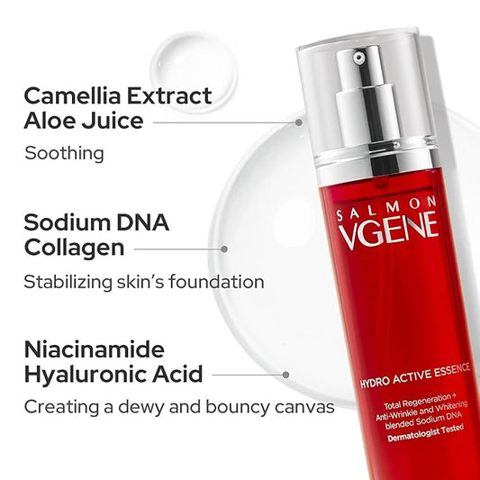 DUFT & DOFT Vgene Hydro Lifting Booster Radiant Essence - Anti Aging, Hydrating, Brightening with Hyaluronic Acid and Collagen 3.5 Fl Oz