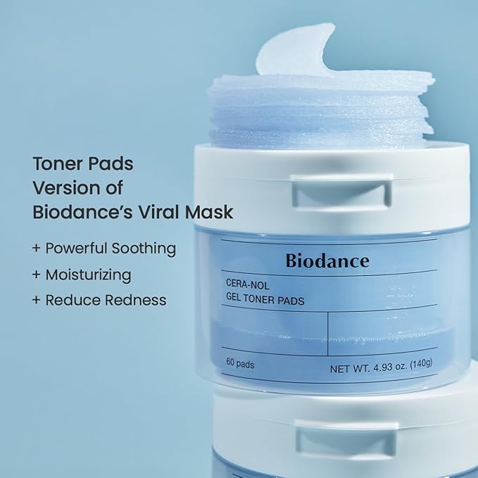 BIODANCE Gel Toner Pads Duo: Collagen & Cera-NOL Gel Toner Pads Set for Face, Firming, Pore Perfecting, Hydrating, Korean Skincare with Collagen, Ceramide, Panthenol