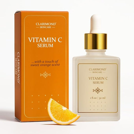 CLARIMOND Vitamin C Serum for Face | 20% Vitamin C | Niacinamide & Hyaluronic Acid | Dark Spot Remover, Brightening & Glow | Chamomile, Witch Hazel & subtle Sweet Orange touch | 1 fl.oz.