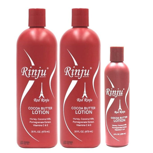 Rinju Cocoa Butter Lotion 16 oz. (2 Pack) with 1 FREE 8 oz. travel size!