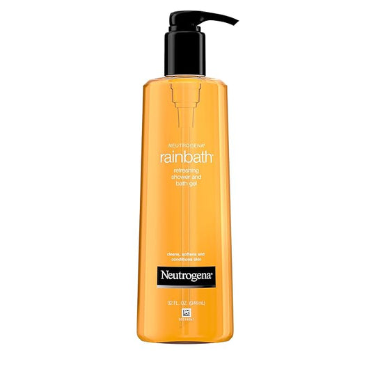 Neutrogena Rainbath Cleansing Shower & Bath Gel, Daily Moisturizing Body Wash Cleanser & Shaving Gel for Men & Women, Clean-Rinsing Creamy Lather for Softer & Smoother Skin, Original Scent, 32 fl. Oz