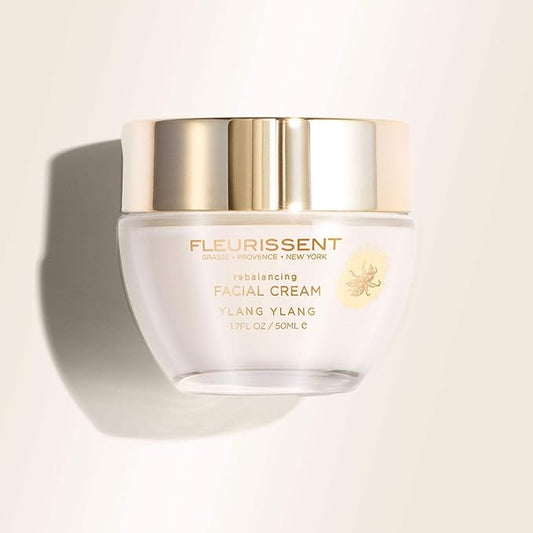 Fleurissent Rebalancing Facial Cream with Ylang-Ylang – Lightweight Moisturizer for Oily & Combination Skin, Supports Shine Control, Hydrates & Refreshes, Daily Use for Healthy-Looking Skin, 1.7 FL OZ