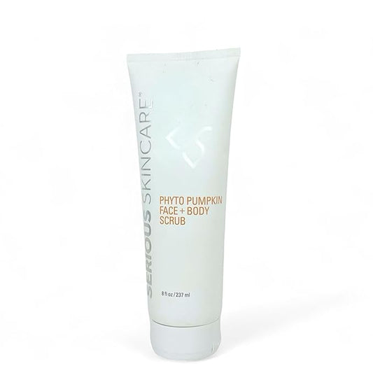 Serious Skincare Phyto Pumpkin Exfoliating Face + Body Scrub - Gently Exfoliates & Hydrates with Pumpkin Seed Oil, Moisturizing Almond Oil, Coconut Oil for Softer and More Radiant Skin 8 Fl. Oz.