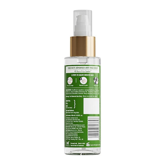 Parachute Advansed Anti-Frizz Hair Serum for Women with Coconut Milk & Vitamin E| For 48 Hour Frizz Control| Repairs Damage & Nourishes Hair| 6.7 Fl.oz.