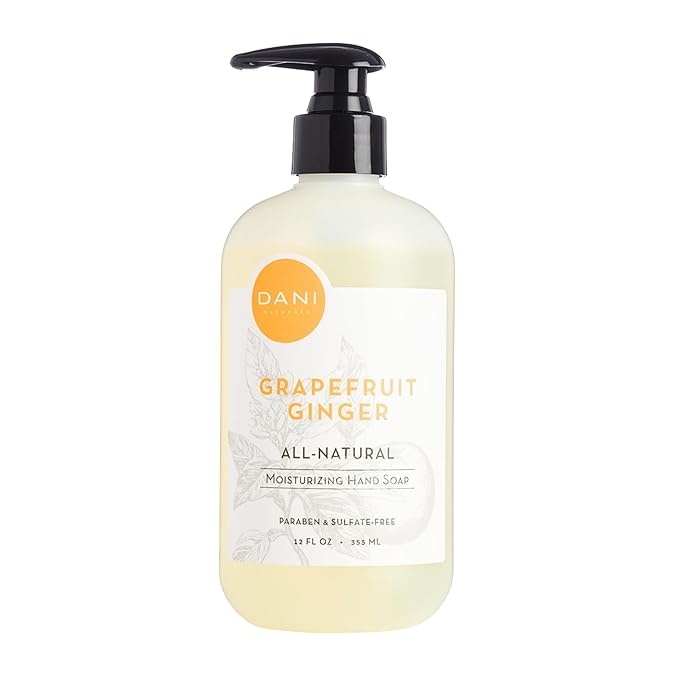 Naturals Moisturizing Hand Soap – Grapefruit Ginger Scent, Hydrating, Sulfate-Free & Paraben-Free, 12 Oz Bottle with Pump, Gentle Cleansing for Dry Skin