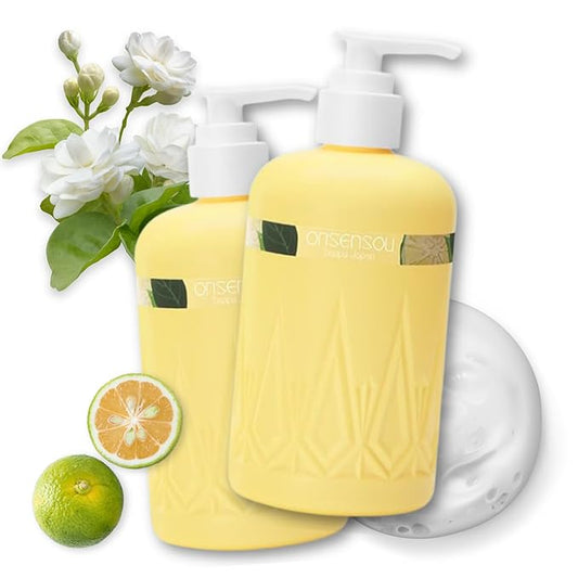 Moisturizing Body Wash for Dry Skin Women & Men, Full Body Washes with Hot Spring Yeast, Green Algae Extract & AHA from Japan, Natural Body Wash, Daily Use, 2EA, Each 10.1 Fl Oz