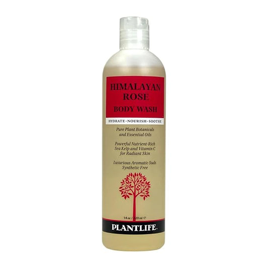 Plantlife Himalayan Rose Body Wash - GMO and Gluten Free Gentle and Moisturizing Body Wash That Contains Only Ingredients Straight from Nature - Manufactured in the USA 14 oz