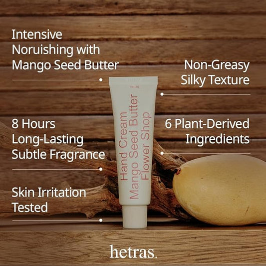 Perfume Hand Cream | Flower Shop - Fresh Grass and Flowers Scent | Korean Subtle Perfumed Hand Moisturizer with Mango Seed & Shea Butter | Hydrates, Nourishes & Softens Very Dry Skin, 1.69oz.