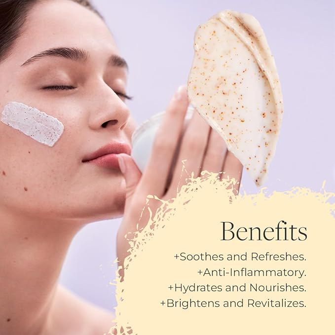 Fleurissent Serenity Elixir Lavender 2-in-1 Facial Mask & Exfoliator – Calming Fusion Florale-6, Organic Roses & Gentle Rice Exfoliation, 98% Natural, 1.7 FL OZ for Healthy-Looking Skin