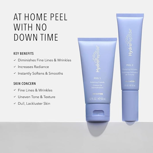 HydroPeptide Polish & Plump Face Peel Radiant Two-Step System, Boosts Firmness and Plumpness, 1 Set