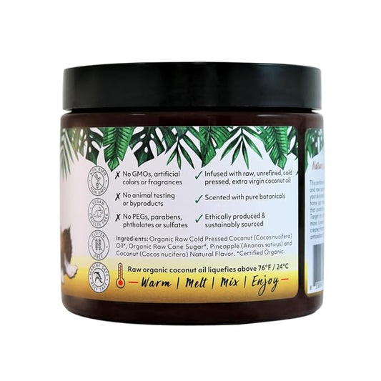 Whole Body Scrub - Infused with Coconut Oil, Exfoliating Sugar Scrub for Smooth and Soft Skin, Exfoliates & Restores Skin's Natural Biosphere, Pineapple Coconut 20 oz