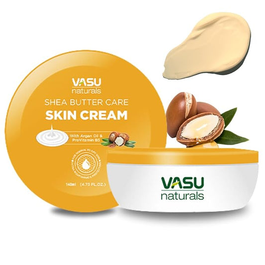 Vasu Shea Butter skin cream for Dry Skin, 24-Hour Moisturization with Argan Oil & Pro Vitamin B5 - Non-Greasy body moisturizers for skincare, Lightweight & Nourishing -4.73 fl oz each (pack of 2)