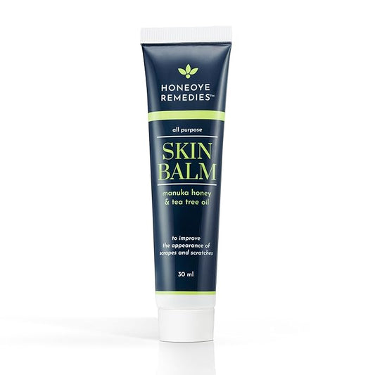 Skin Balm [1 oz / 30 ml] | Manuka Honey [550+ MGO] & Tea Tree Oil Moisturizing Cream for Intensive Repair of Dry Skin, Scrapes, Cuts & More | 100% Natural