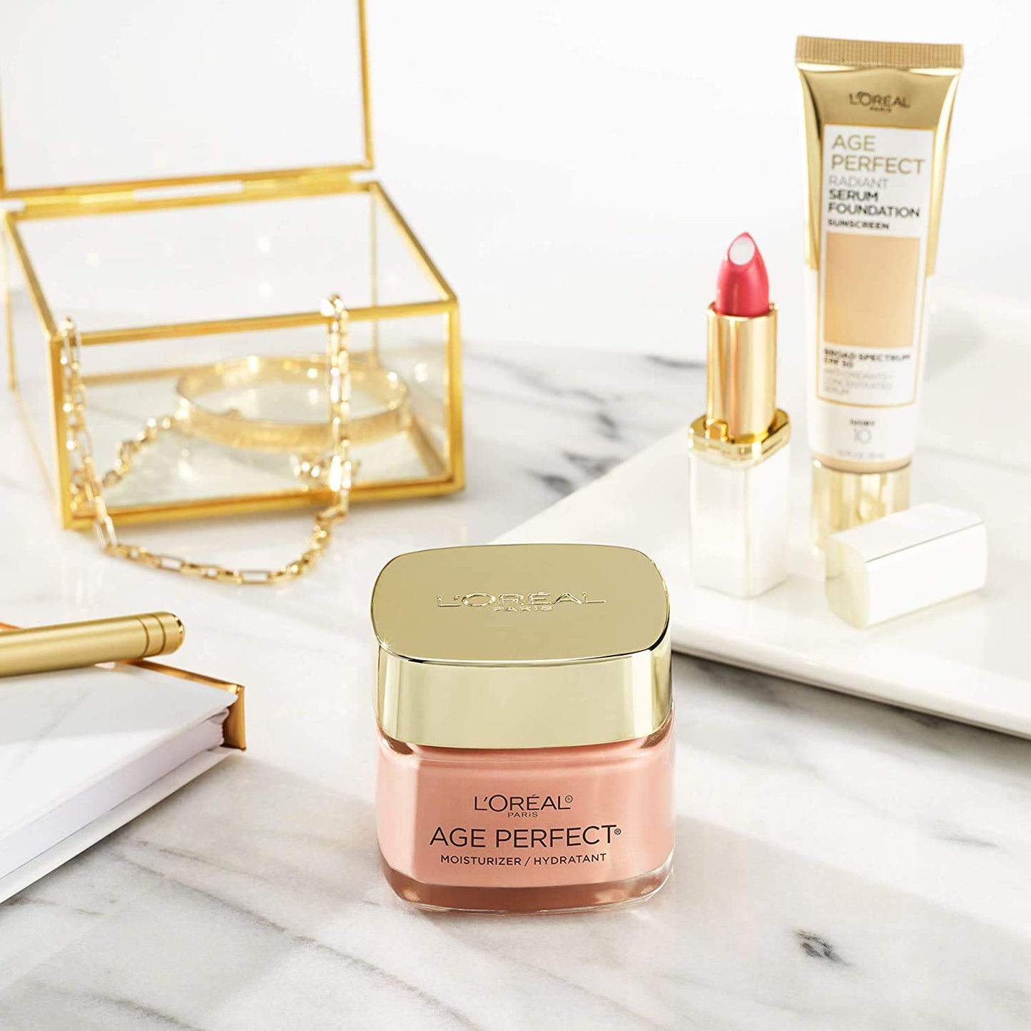 🌹 L'Oreal Paris Age Perfect Rosy Tone Moisturizer – Anti-Sagging & Brightening Face Cream (1.7 oz)