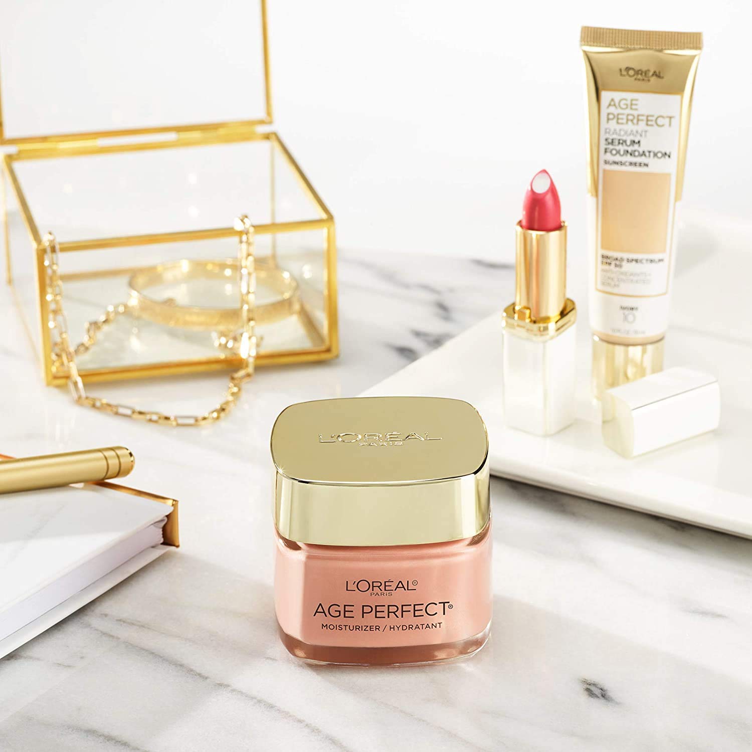 🌹 L'Oreal Paris Age Perfect Rosy Tone Moisturizer – Anti-Sagging & Brightening Face Cream (1.7 oz)