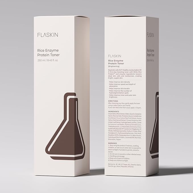Milky Toner | Rice Enzyme Protein Toner | Skin Barrier Support, Hydration, Glow, Brightening | Oat and Rice Extract, Ceramide, Niacinamide | Dry, Flaky Skin | Korean Skincare | 8.5 fl.oz.