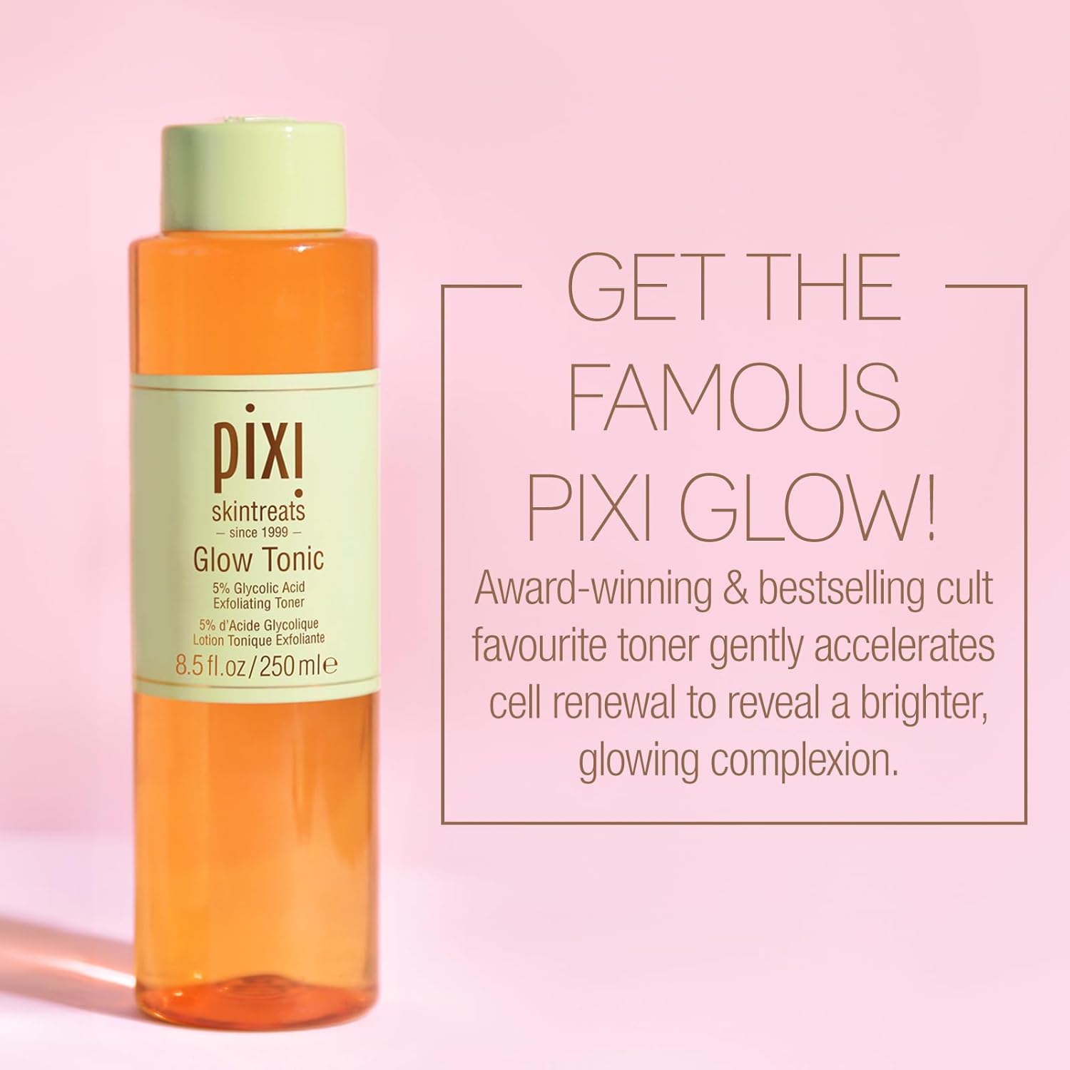 Glow Tonic Balancing Face Toner Glycolic Acid for Radiant Skin and Daily Brightening (8.5 Fl Oz / 250 Ml)