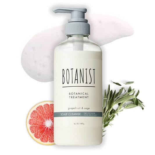 Botanist Keratin Hair Treatment for Women & Men, Itchy Scalp Treatment by Shea Butter, Glycerin, Vitamin E & Lecithin, Organic Conditioner by Japan, Sulfate Free, GRAPEFRUIT & SAGE, 16.2 Fl Oz