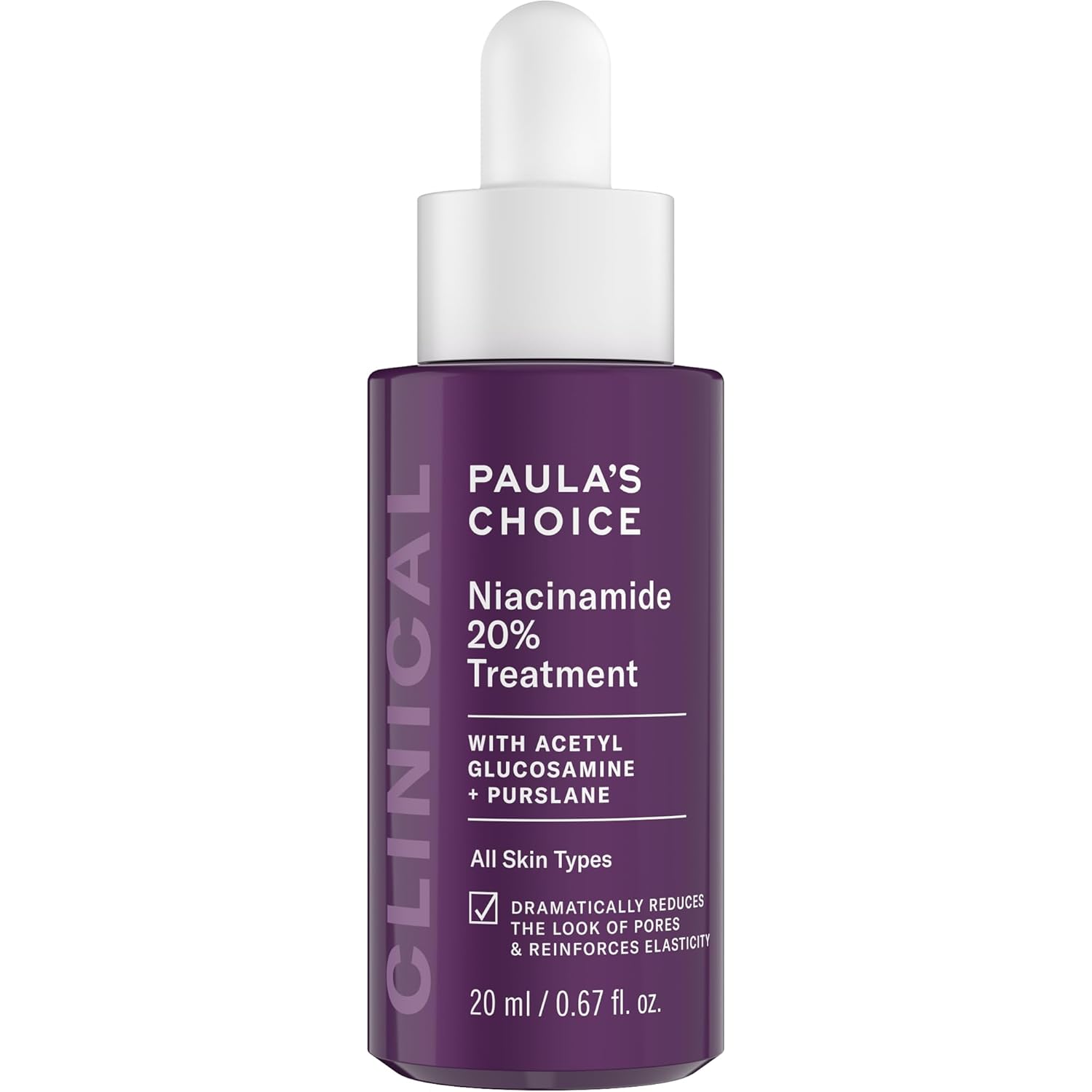 CLINICAL 20% Niacinamide Serum – High Strength Vitamin B3 Face Serum for Anti-Aging, Dark Spots & Enlarged Pores | Fragrance-Free Skin Brightening Treatment | 0.67 Fl Oz