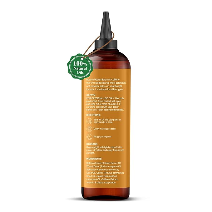Botanic Hearth Caffeine & Batana Oil For Hair Growth (6.7 fl oz)|Nourishing And Strengthening Hair Treatment For Thicker, Healthier|Looking Hair | Paraben Free | Suitable For All Hair Types