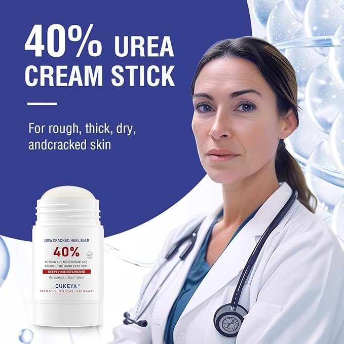 OUKEYA Urea Cream Stick 40 Percent,Heel Balm,Urea Hand Cream Stick and Foot Cream Stick for Dry Cracked,Cracked Heel Treatment.Urea Cream 40 Percent for Feet Maximum Strength（2 Pack）