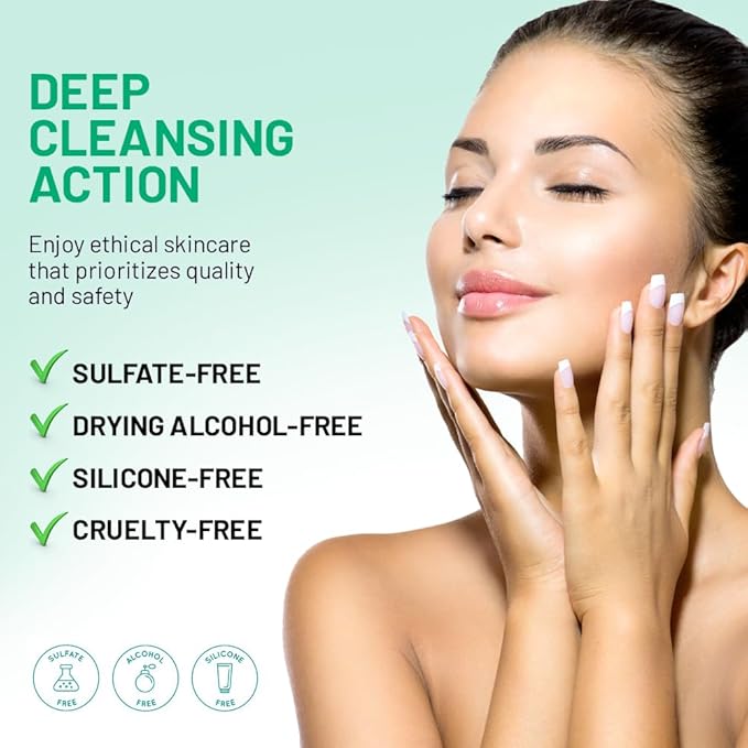 Skin Care Facial Cleanser Set, Daily Routine Kit, System, Infused with Aloe Vera, 8 Oz - Face Wash Scrub, Cleanser, Toner, Makeup Remover, Clay Mask and Moisturizer