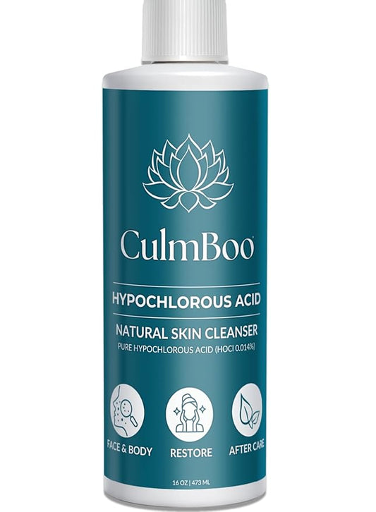 Hypochlorous Acid Spray for Face & Skin - HOCl, Acne Prone Skin, Eczema, Natural Tattoo Aftercare, Piercing Aftercare Spray, Eye Lash Cleanser, Face Mist Toner, Wound Care Cleanser, 16 Fl Oz