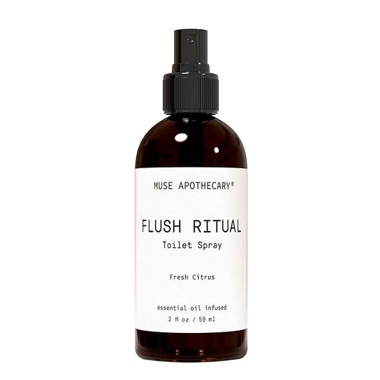 Muse Apothecary Flush Ritual - Aromatic & Refreshing Toilet Spray, Use Before You Go, 2 oz, Infused with Natural Essential Oils - Fresh Citrus