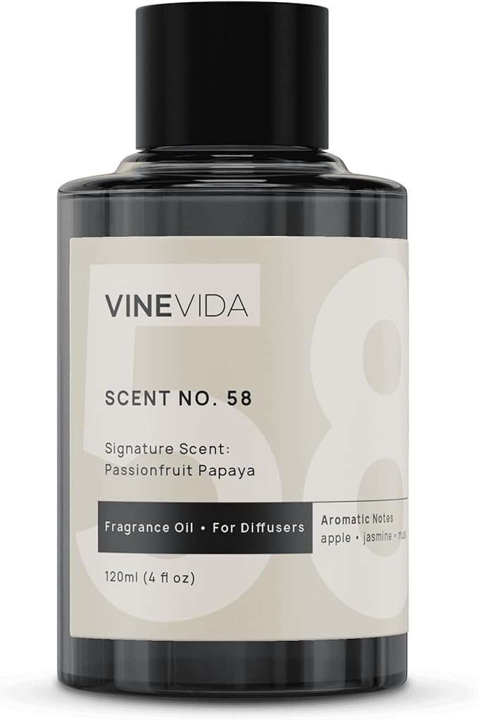 VINEVIDA [4 Fl Oz] Passionfruit Papaya Fragrance Oil for Cold Air Diffusers, Essential Oils for Diffuser Oil Refill & Air Freshener Room Spray