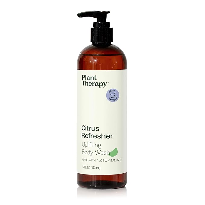 Plant Therapy Citrus Refresher Body Wash 16 oz Bright, Refreshing Citrus Aroma Awakens the Senses, Lush Lather Gently Cleanses & Hydrates Skin, Made Without Harsh or Irritating Ingredients