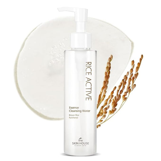 THE SKIN HOUSE Rice Essence Cleansing Water – Gentle Micellar Cleanser with Rice Extract for Hydrating | No-Rinse, Non-Irritating Makeup Remover | 150ml / 5.07 fl.oz