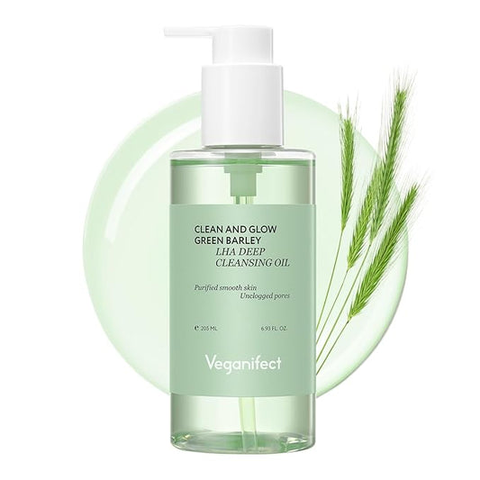 Green Barley Light Cleansing Oil, Hydrating Daily Cleanser for Sensitive Skin, Blackhead Remover, Korean Vegan Skin Care, 6.93 Fl Oz