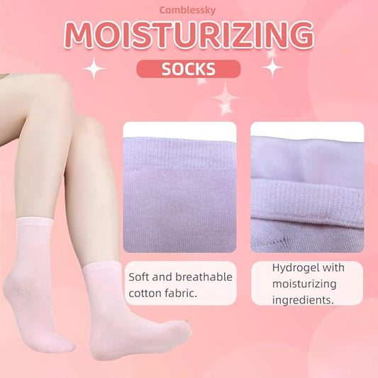 Gel Socks for Dry Cracked Feet Women,Foot Moisturizing Socks,Gel Socks Spa Socks,Cotton Socks for Moisturizing Feet Overnight