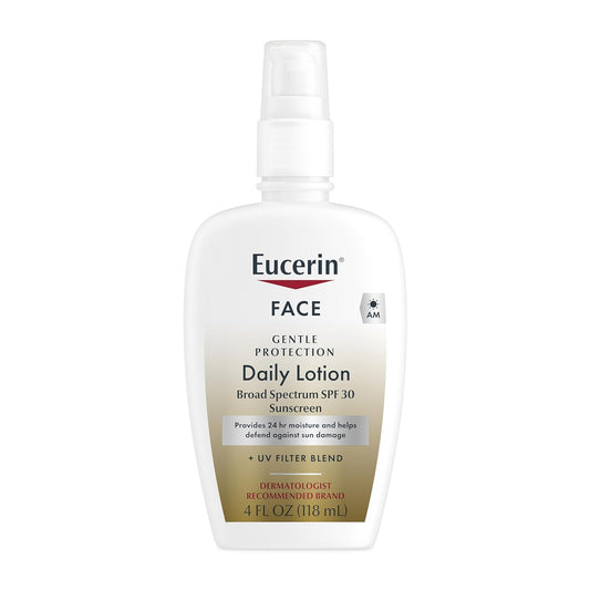 Daily Facial Moisturizer with Broad Spectrum SPF 30 – Fragrance-Free Face Sunscreen & Hydrating Lotion for Dry, Sensitive Skin, 4 Fl Oz