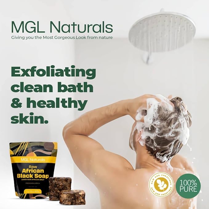 Raw African Black Soap, 1 lb.