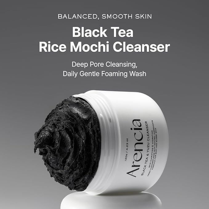 Black Tea Rice Mochi Face Cleanser, 120g, Pore Care, Sebum Control, Oily Skin